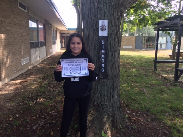 Sofia Ramos. Sofia is conscientious. She checks in, she helps others, she even wrote Ms. Andres a personal note that let me know that she plans to do better on MAP! We love working with her and our class is more on task because of her! Congratulations to Sofia!